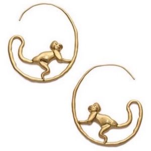 TORY BURCH • Call of the Wild Monkey Hoop Earrings